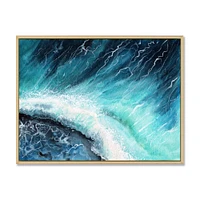 Navy Blue Ocean Waves with White Seafoam I Canvas Wall Art Print
