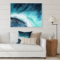 Navy Blue Ocean Waves with White Seafoam I Canvas Wall Art Print