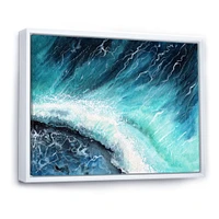 Navy Blue Ocean Waves with White Seafoam I Canvas Wall Art Print