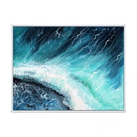 Navy Blue Ocean Waves with White Seafoam I Canvas Wall Art Print