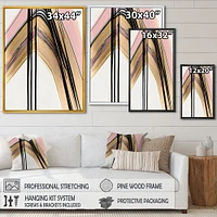 Minimalism Pink And Gold Cubic Fusion V Wall Art