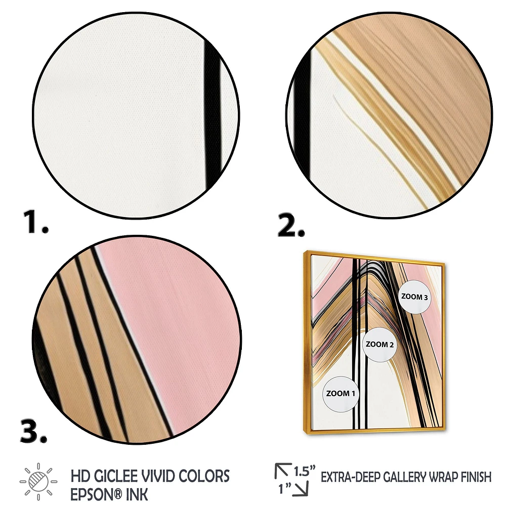 Minimalism Pink And Gold Cubic Fusion V Wall Art