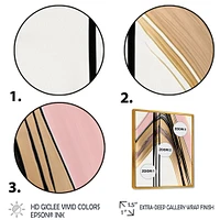 Minimalism Pink And Gold Cubic Fusion V Wall Art