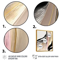 Minimalism Pink And Gold Cubic Fusion VII Wall Art