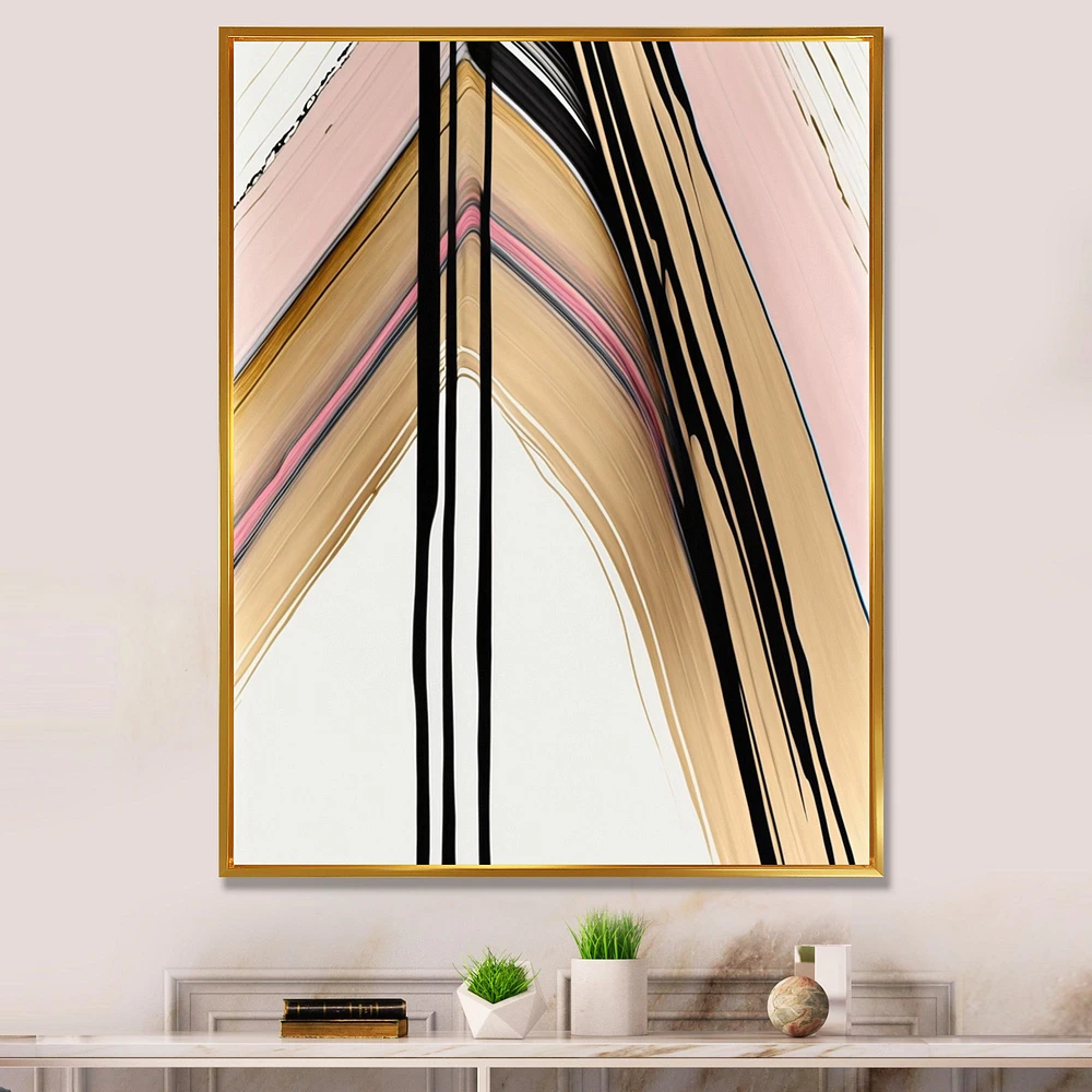 Minimalism Pink And Gold Cubic Fusion IX Wall Art