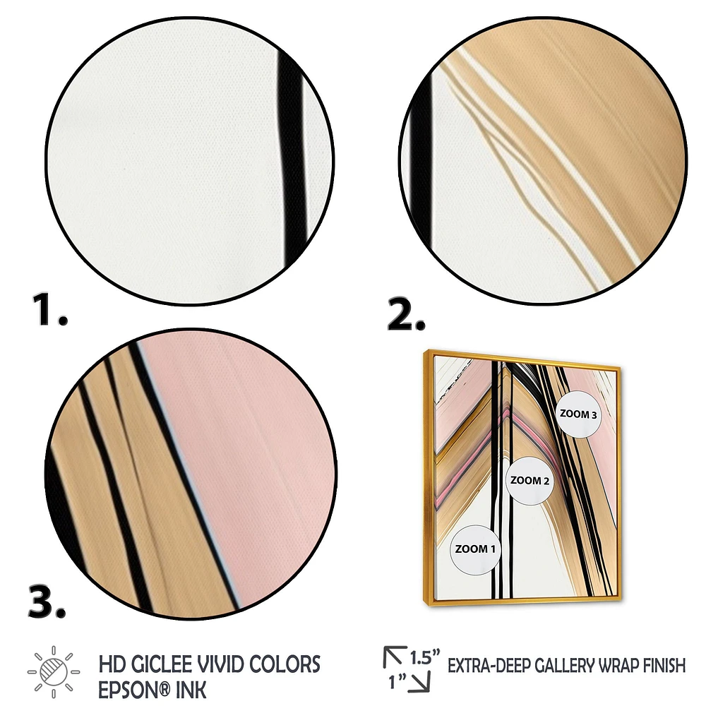 Minimalism Pink And Gold Cubic Fusion IX Wall Art