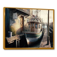 Rustic Port With A Fishing Boat IV Wall Art
