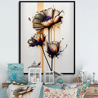 Orange Daisy Flower On Abstract Fusion I Wall Art