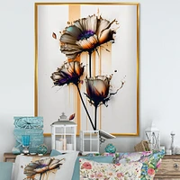 Orange Daisy Flower On Abstract Fusion I Wall Art
