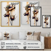 Orange Daisy Flower On Abstract Fusion I Wall Art