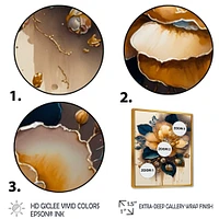 Yellow And Dark Blue Camellia Flower I Wall Art