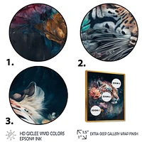 Cute Tiger Floral Art Wall