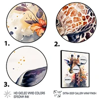 Cute Giraffe Floral Art I Wall