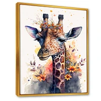 Cute Giraffe Floral Art I Wall