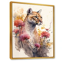 Cute Puma Floral Art Wall