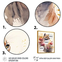 Cute Puma Floral Art Wall