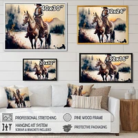 Western Cowboy Riding A Horse Wall Art