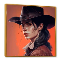 Western Cow Girl Wall Art