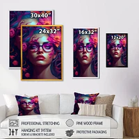 Woman With Blue Hair Wall Art