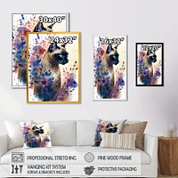 Cute Siamese Floral Art I Wall