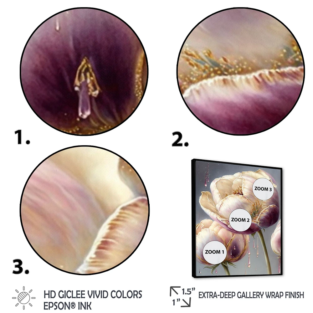 Cream And Purple Tulip Wall Art