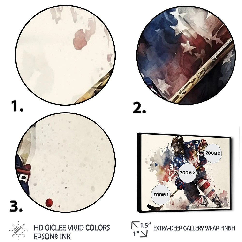 Usa Hockey Player Action Wall Art