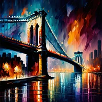 Colorful Brooklyn Bridge Wall Art