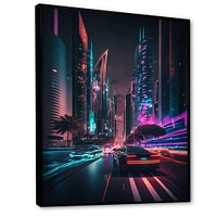 Futuristic Miami Neon Art Wall