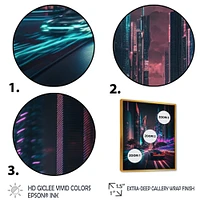 Futuristic Miami Neon Art Wall