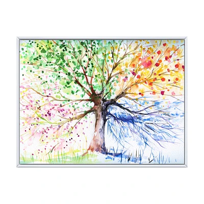 Four Seasons Tree Canvas Art Print