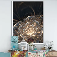 Fractal Flower with Golden Rays  Canvas Art Print