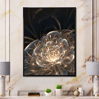 Fractal Flower with Golden Rays  Canvas Art Print