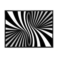 Black and White Spiral Digital Canvas Art Print