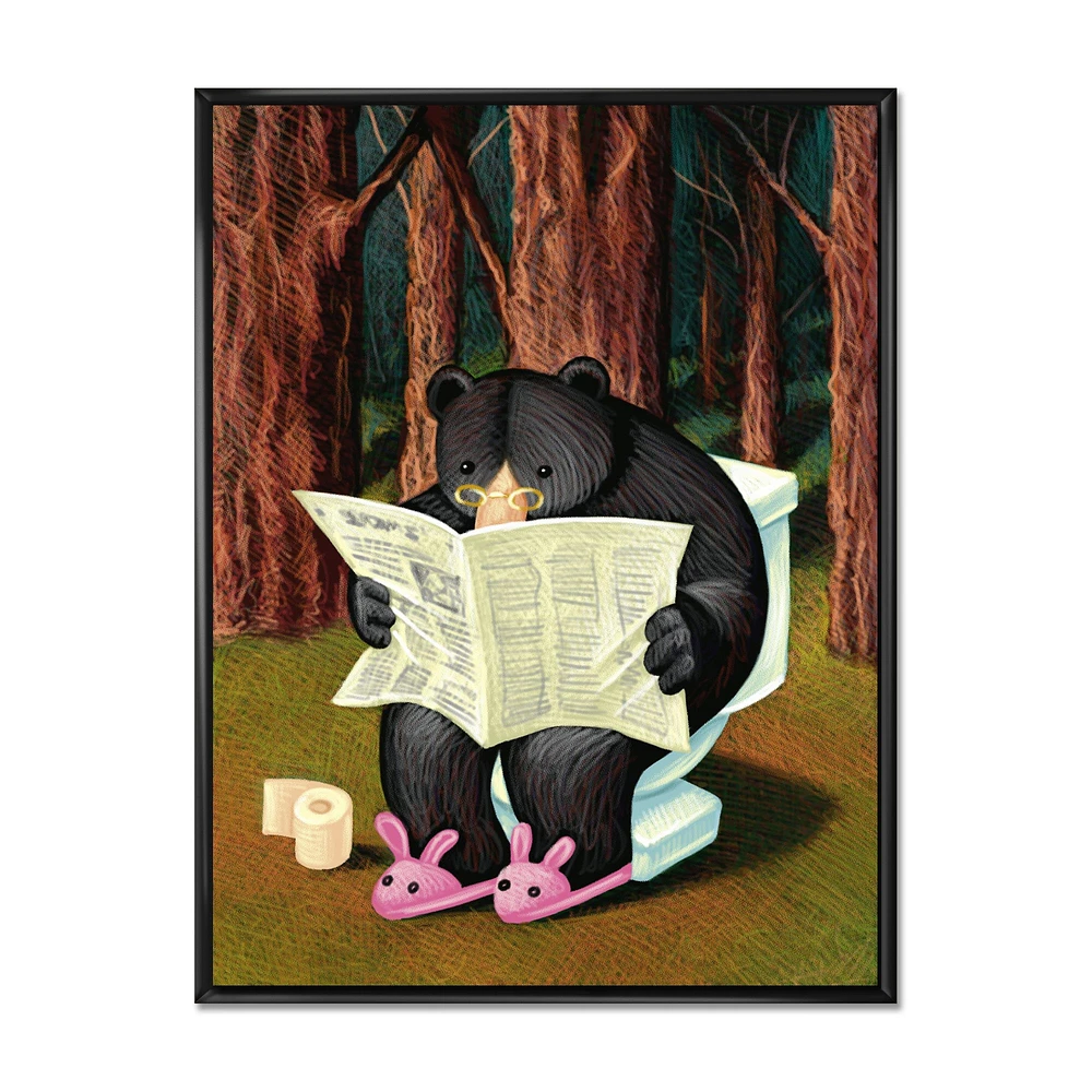 Bear the Woods  Digital Art Canvas Print