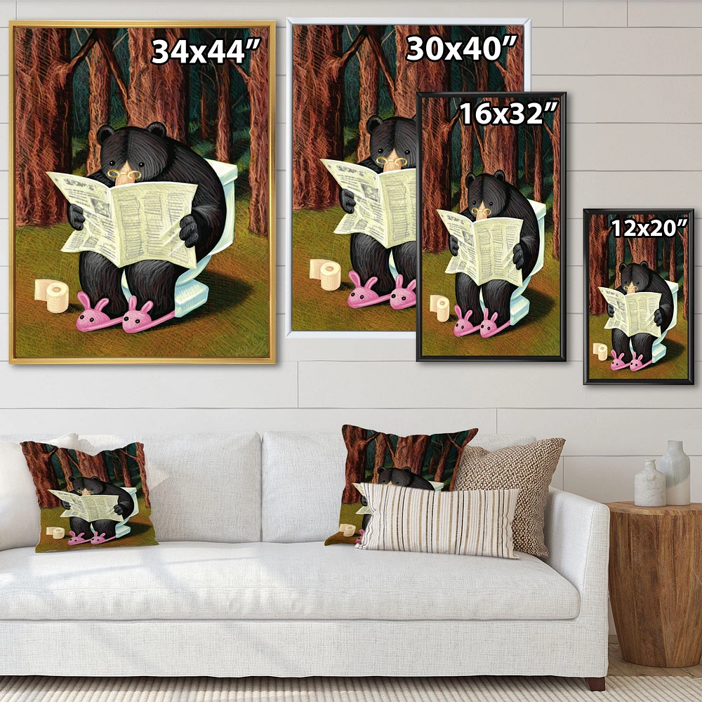 Bear the Woods  Digital Art Canvas Print