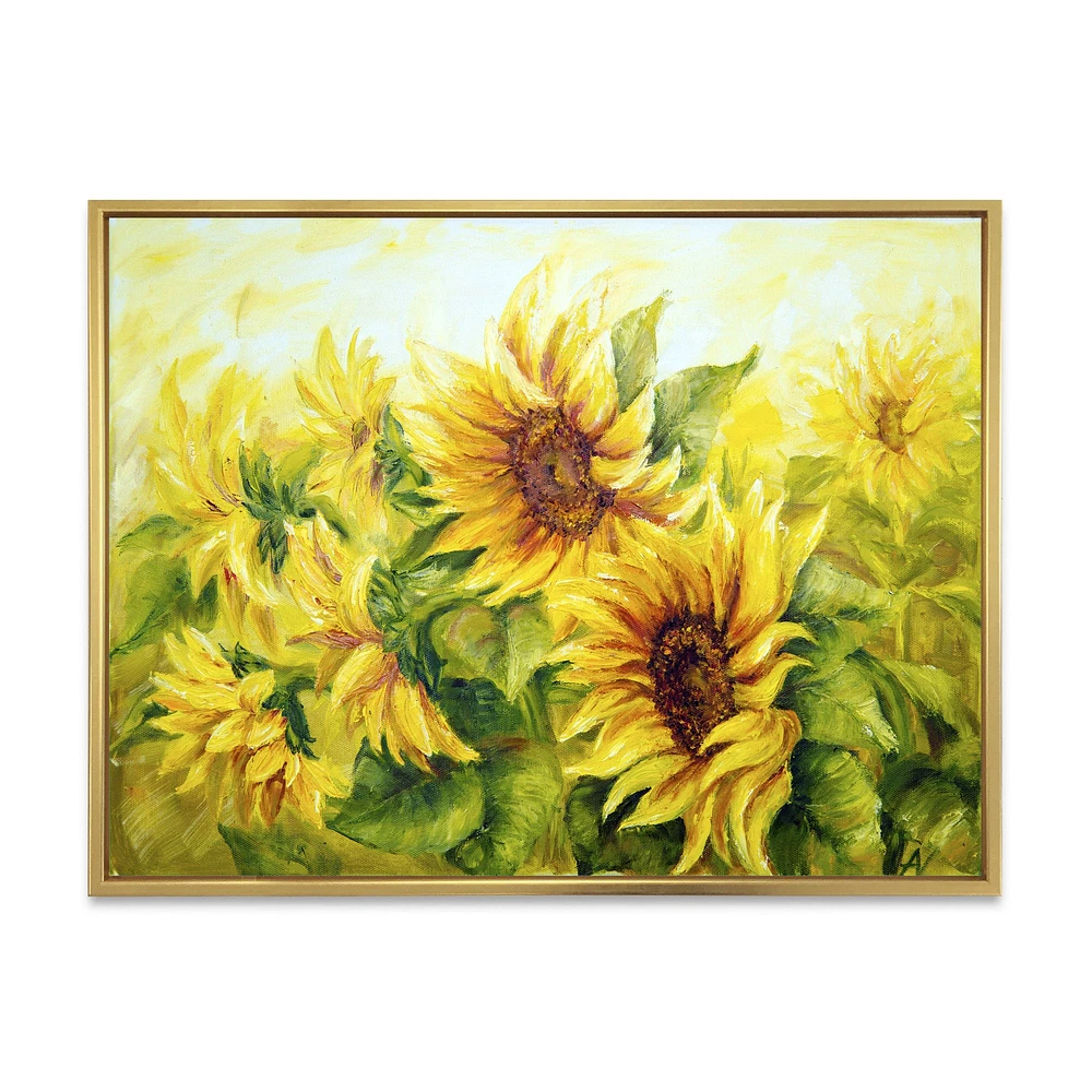 Bright Yellow Sunny SunFlowers Canvas Print