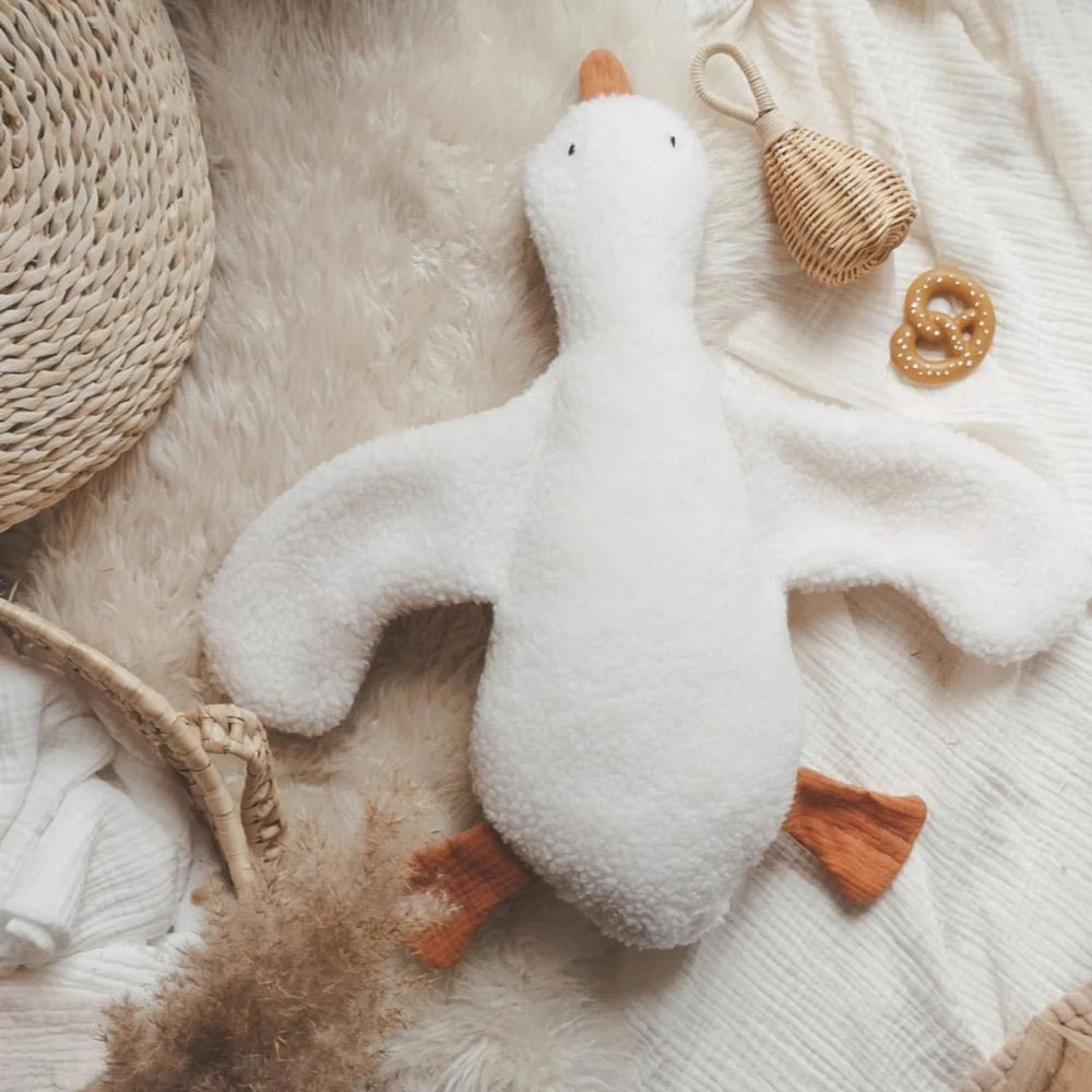 Peluche, oie - Blanc et Rouille