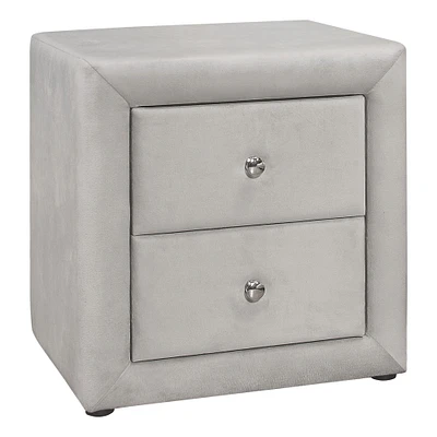 Upholstered Nightstand - Light Beige