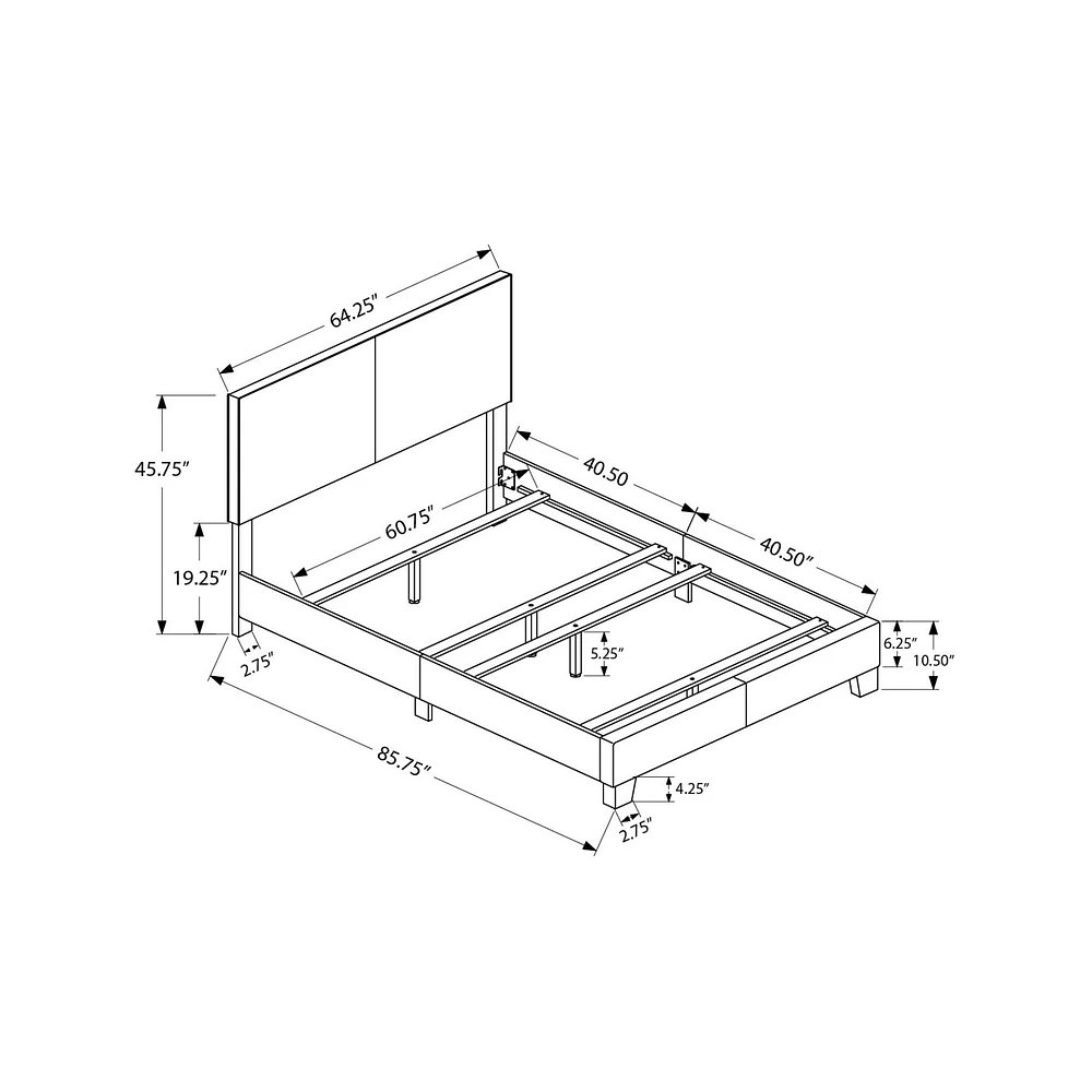 Contemporary Upholstered Bedframe - Queen