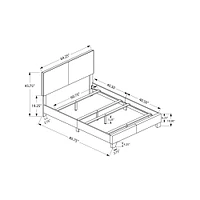 Contemporary Upholstered Bedframe - Queen