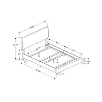 Rectangular Elegant Nailhead Trim Bed Frame - Queen