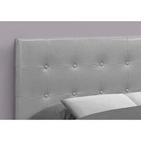Grey Upholstered Headboard with Leather-look Fabric - Double