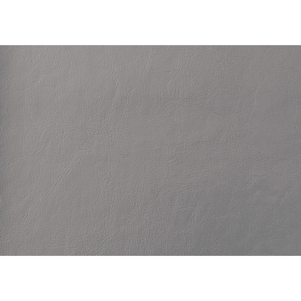Grey Upholstered Headboard with Leather-look Fabric - Double