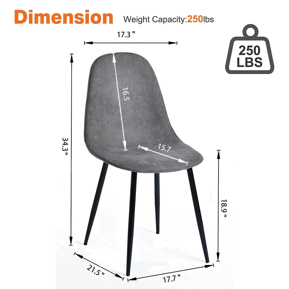 Modern 5-Piece Round Oak Dining Set with Grey Chairs