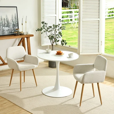 Set of 2 Beige Fabric Dining Chairs by Maison Classique