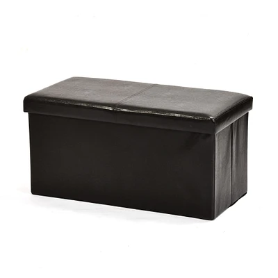 Foldable Storage Ottoman Bench, Set of 2