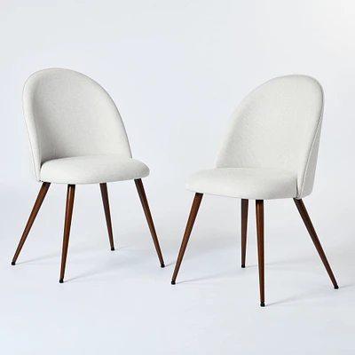 Set of 2 Modern Dining Chairs with Walnut Legs