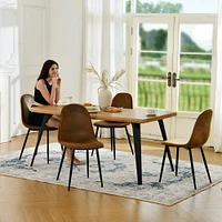 5-Piece Dining Set Natural Wood Table with Dining Chairs
