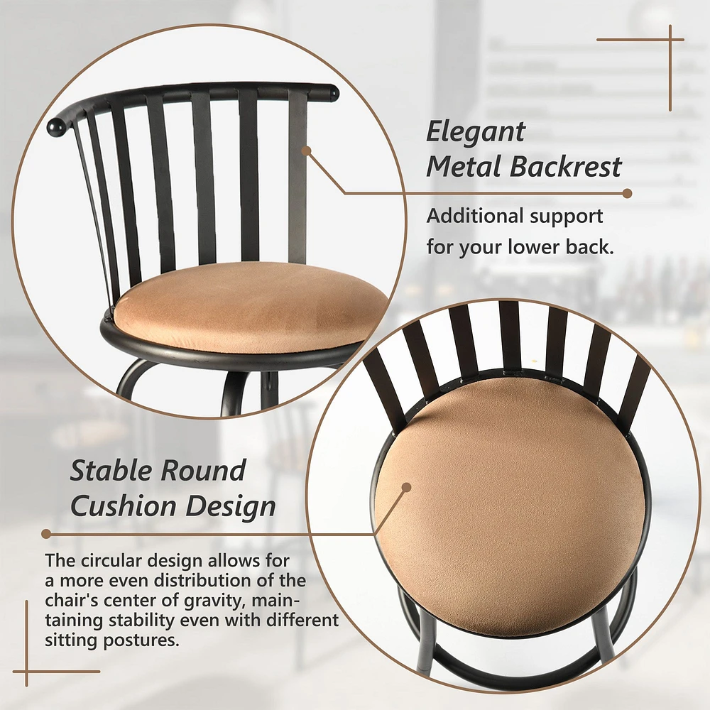 Adjustable Swivel Barstool - Brown