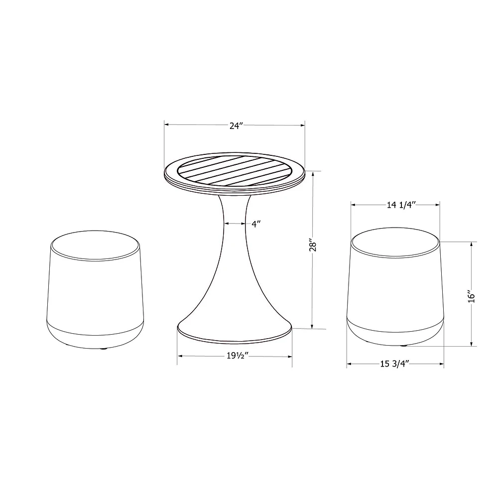 Dalya Table and Stools Bistro Set Grege by South Shore Furniture